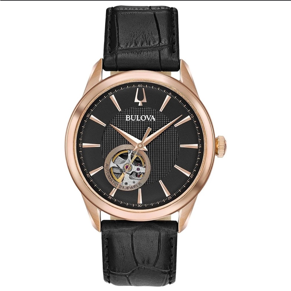 Bulova Men’s Classic Automatic Watch with Leather Strap - 97A140